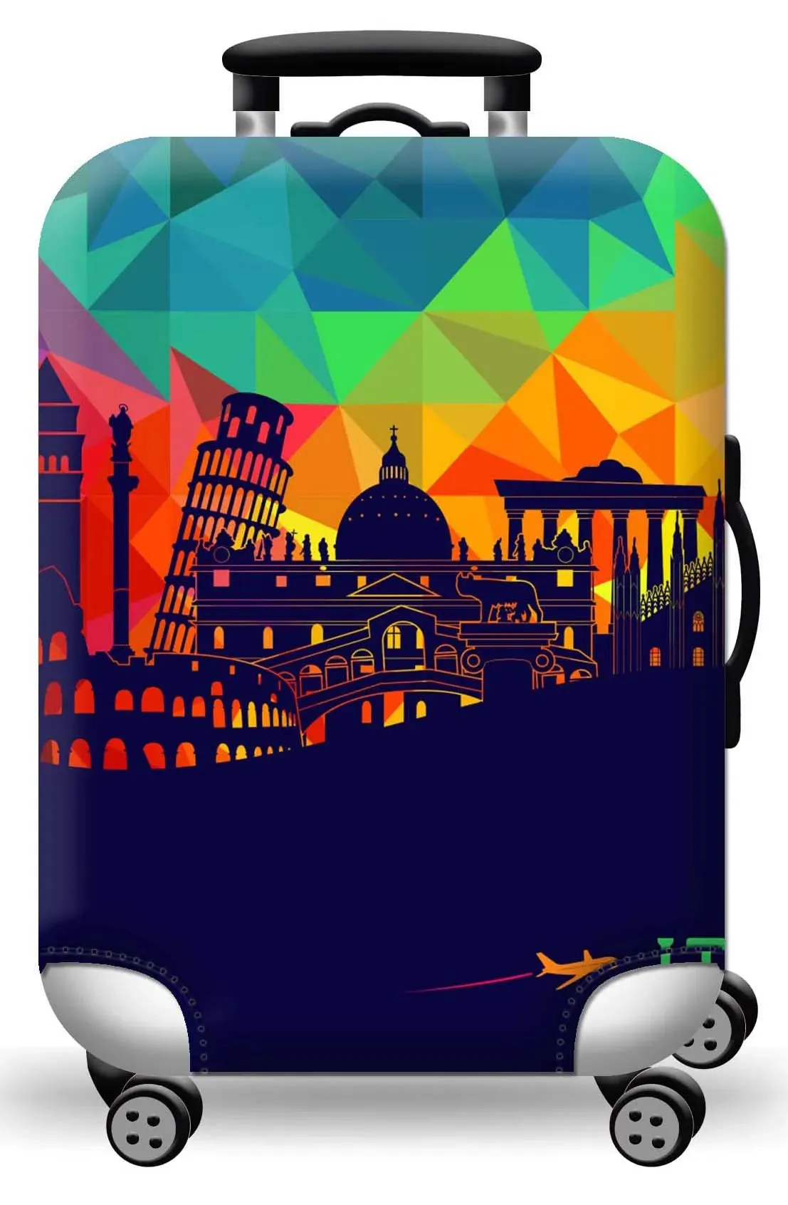 World Map Luggage Protective Cover - Elastic Suitcase Protector for 18-32 inch Bags
