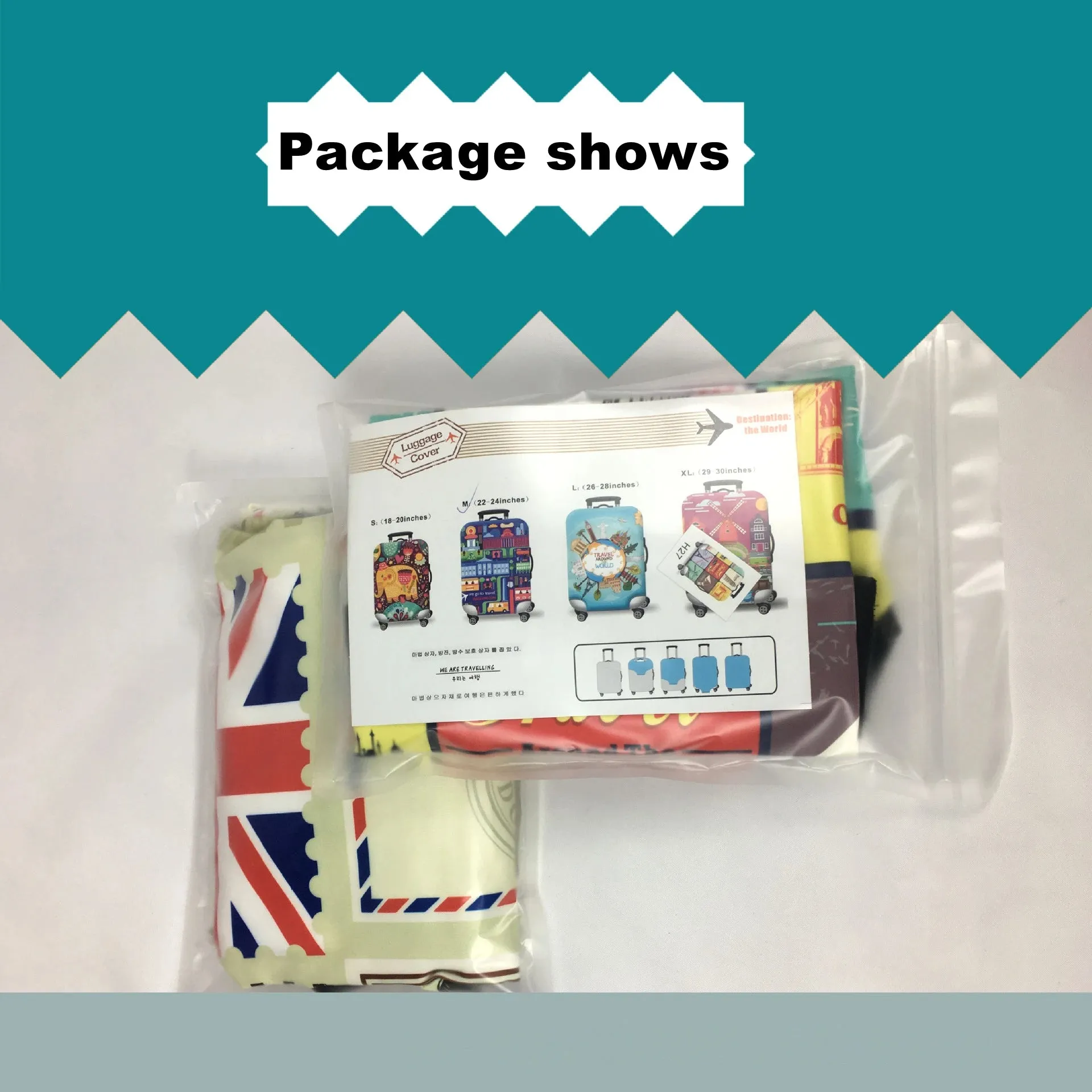 World Map Luggage Protective Cover - Elastic Suitcase Protector for 18-32 inch Bags