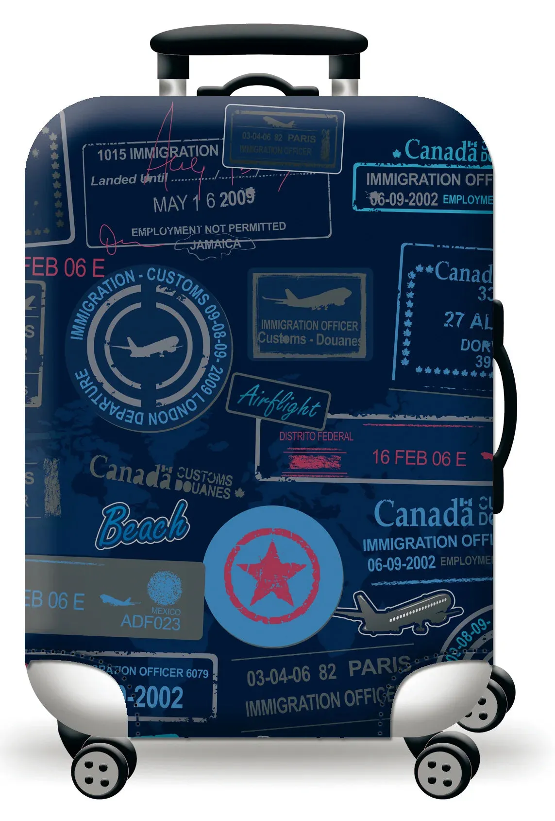 World Map Luggage Protective Cover - Elastic Suitcase Protector for 18-32 inch Bags