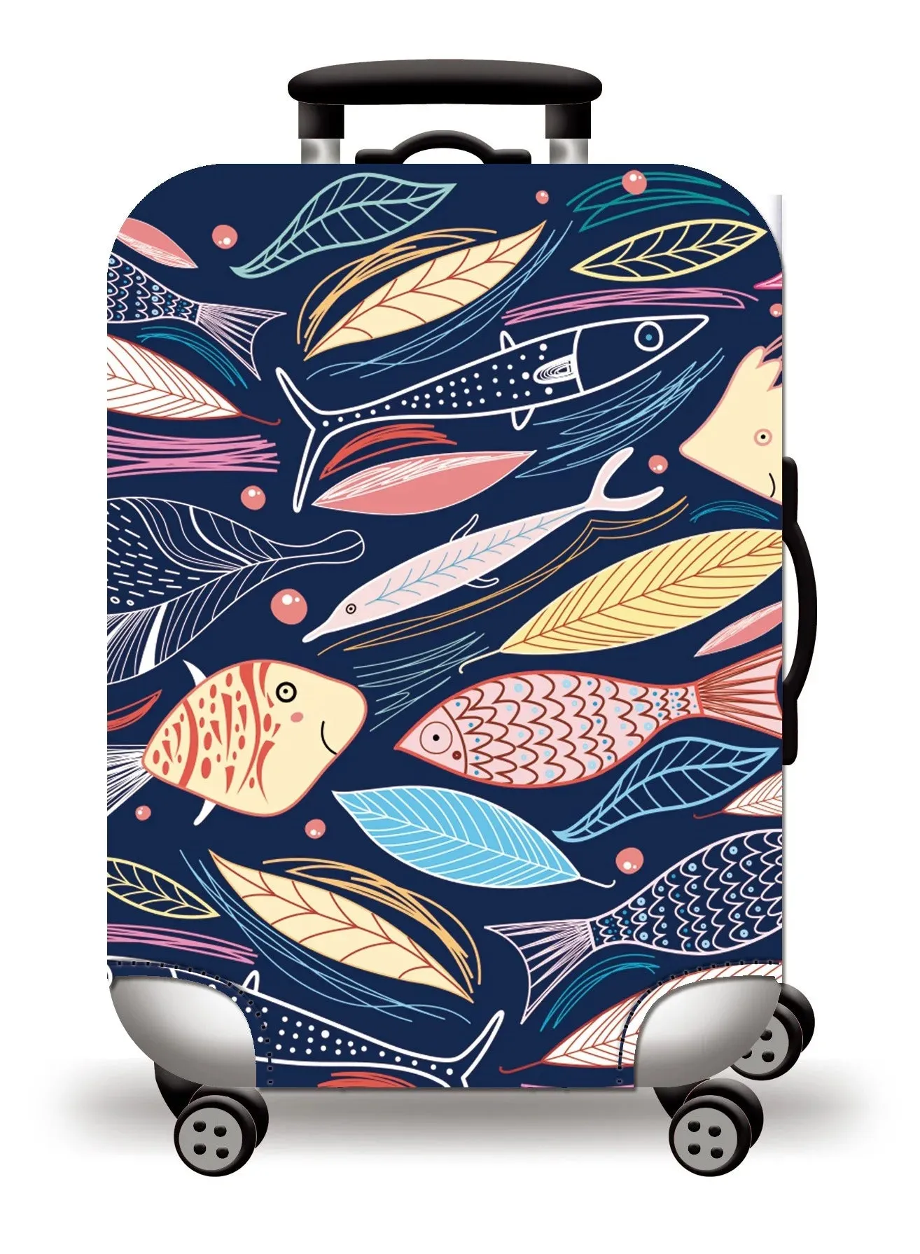 World Map Luggage Protective Cover - Elastic Suitcase Protector for 18-32 inch Bags