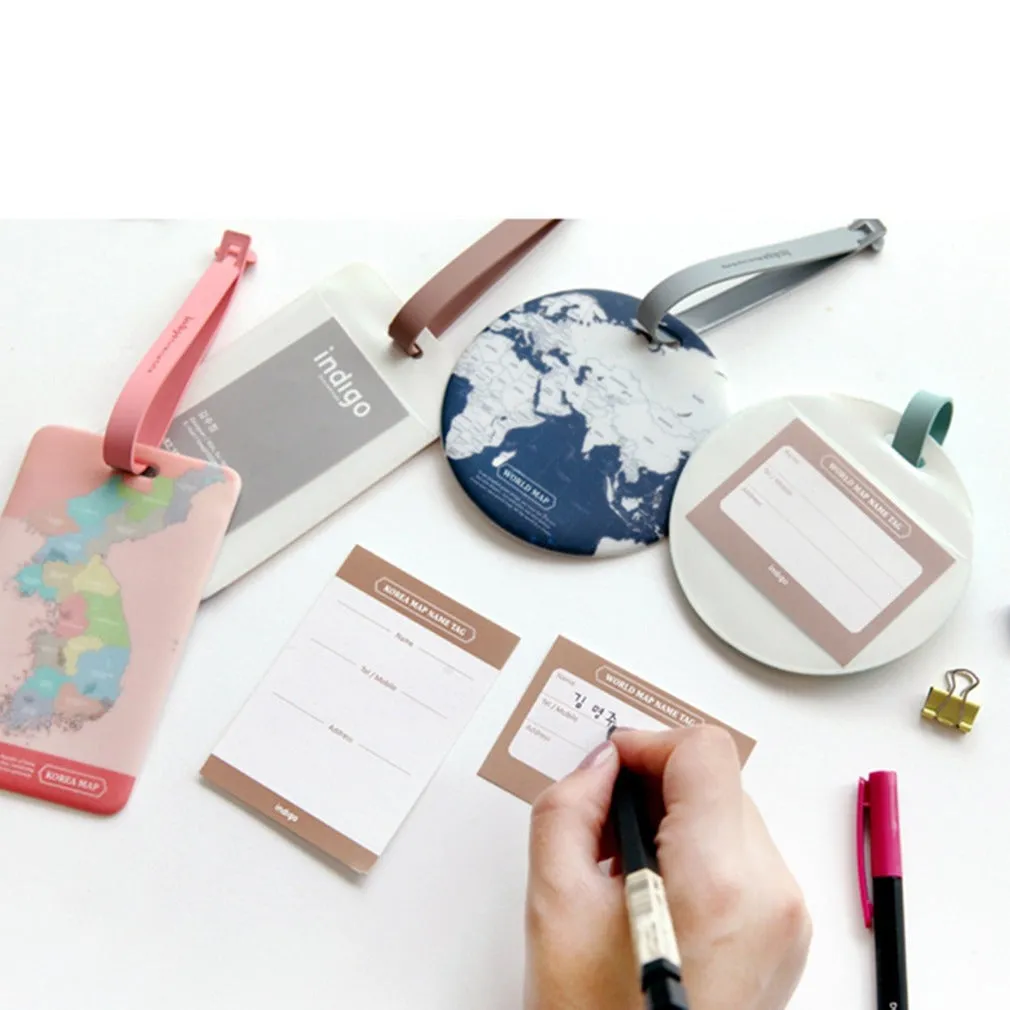 World Map Luggage Tag Bag Pendant