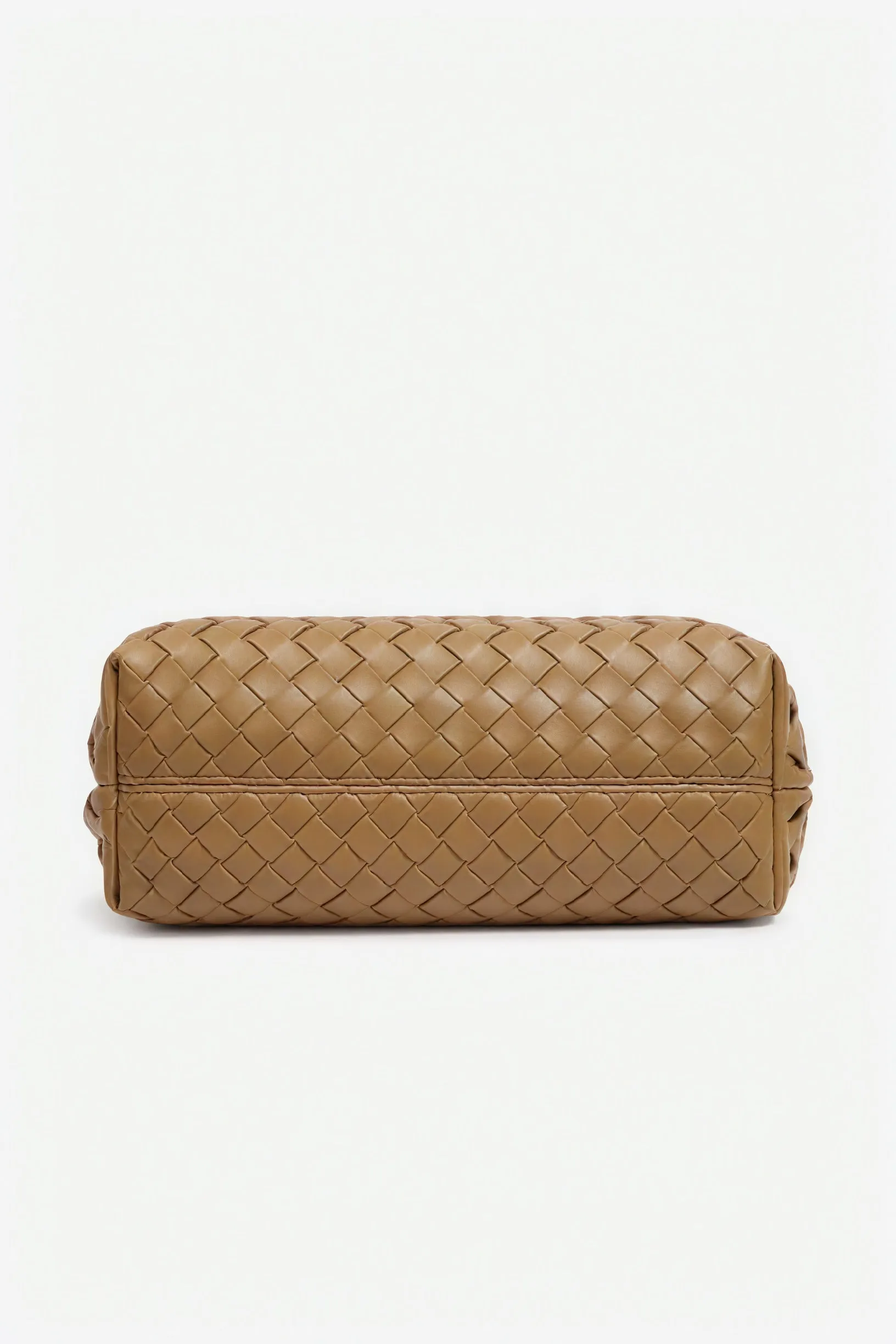 Woven Handbag with Elegant Clasp Detail