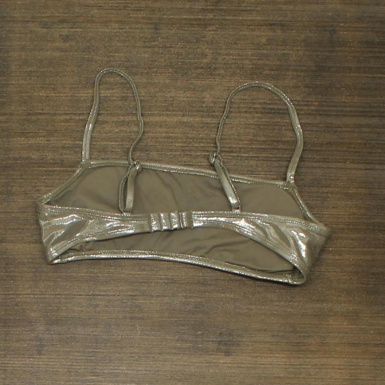 Xhilaration Juniors' Bralette Bikini Top 76565568 Metallic Gold L