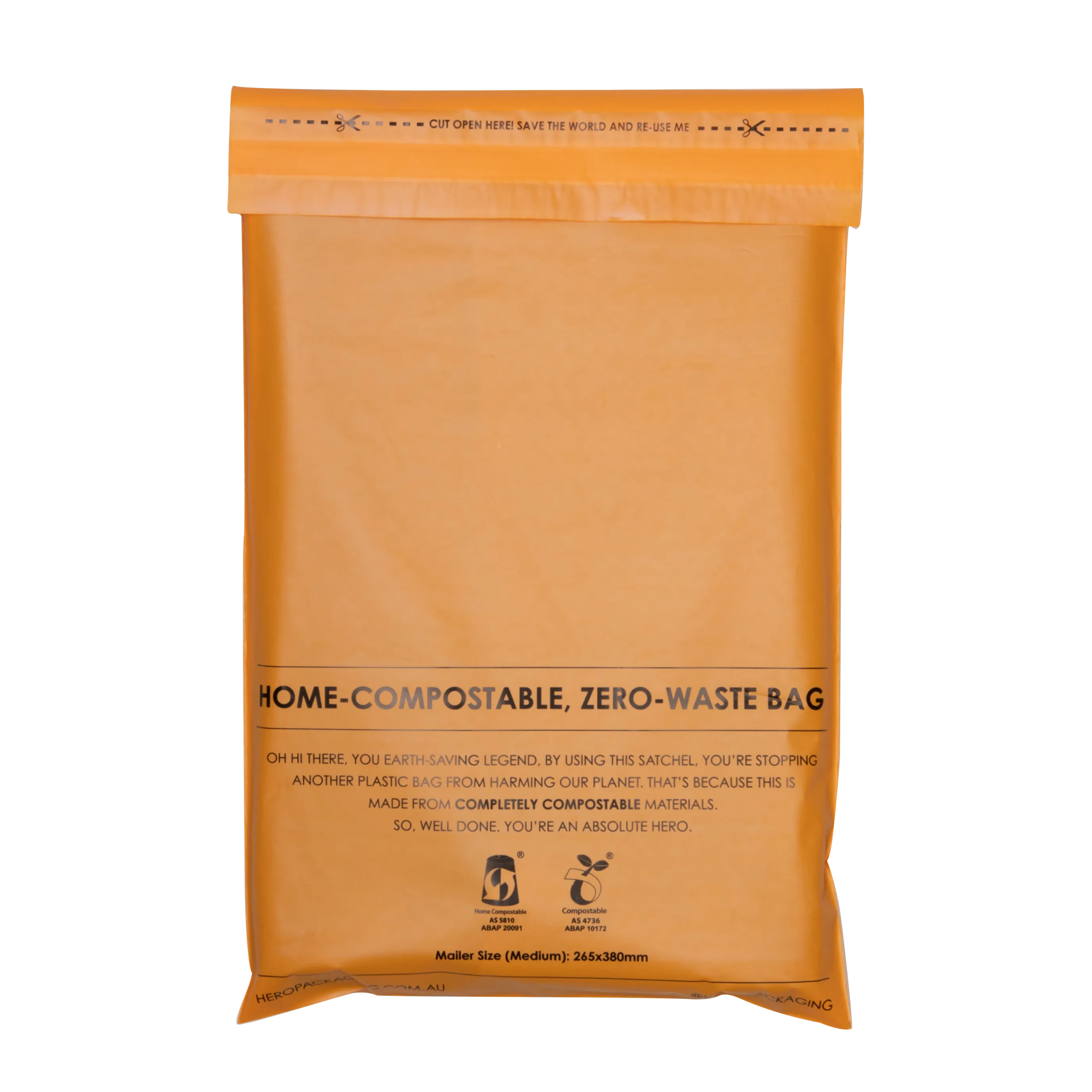 Yellow Home Compostable HEROPACK Mailers- from packs of 25