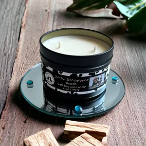 Zenful Sandalwood Pooch - Medium Two Wick Tin Soy Candle - Sandalwood Scent