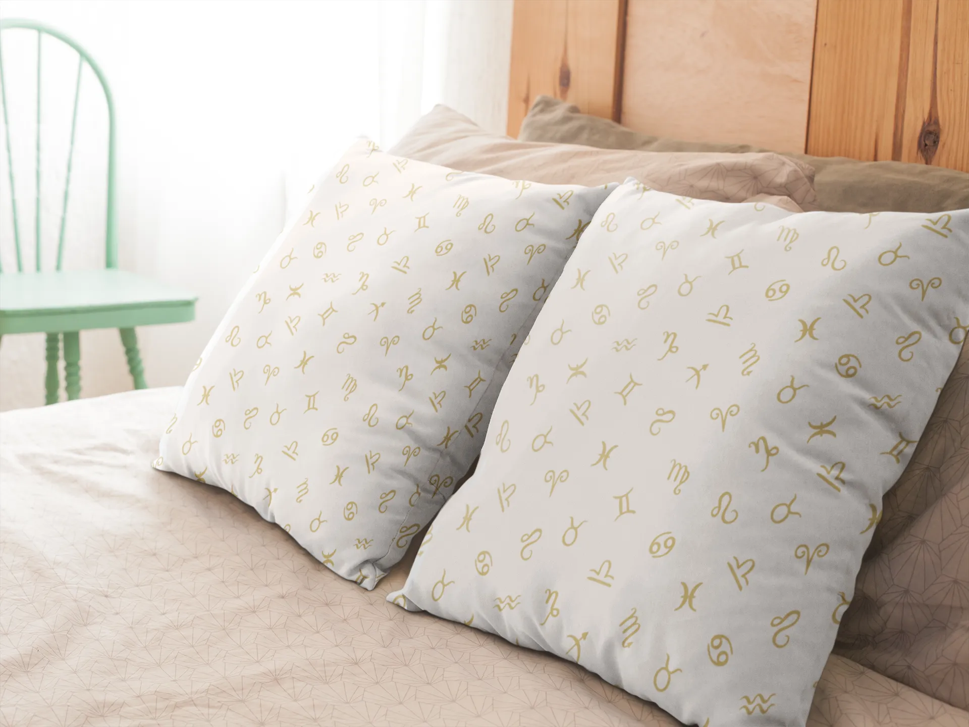 Zodiac logo sign Pillow Cases